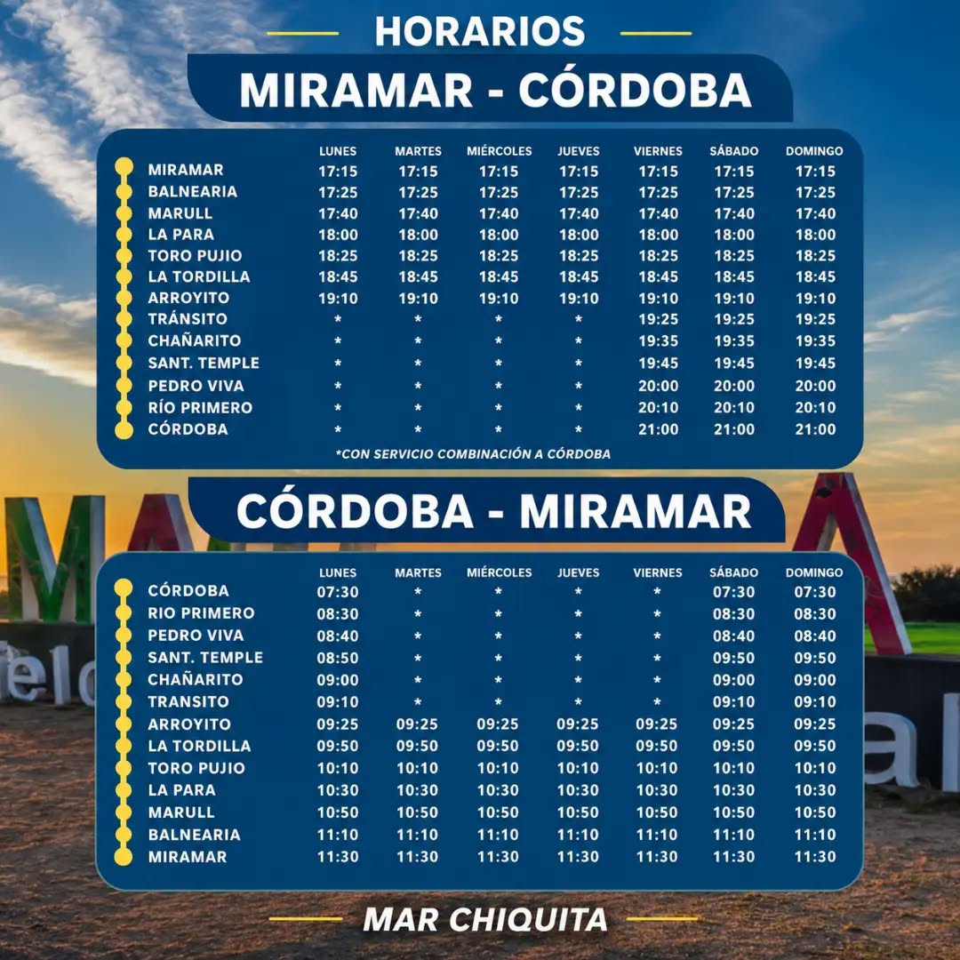 Horarios colectivo receso invernal